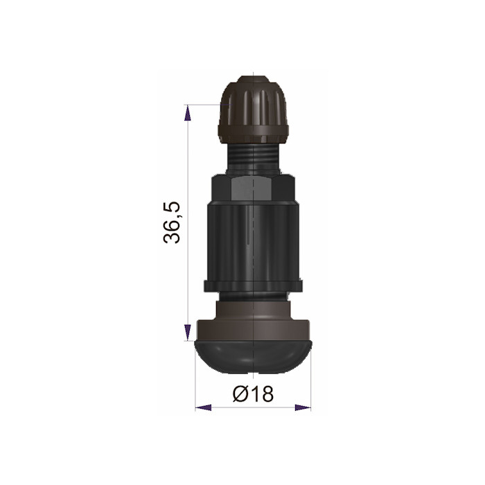 TR416-S METALLIVENT. D11,5/L36,5 MUSTA